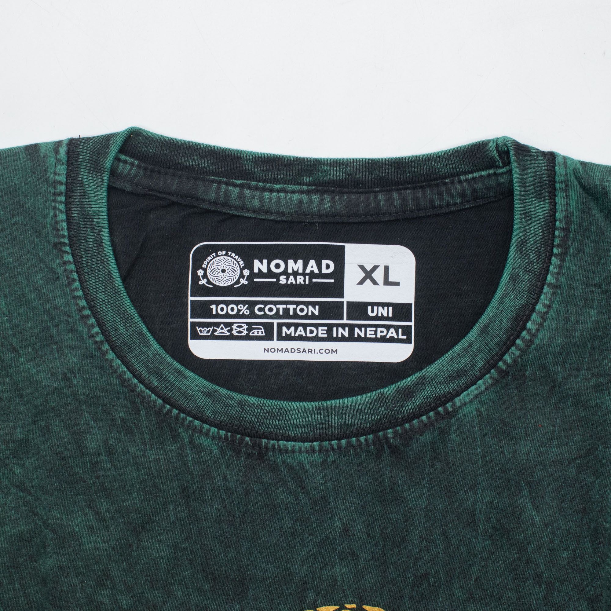 Nomad Sari Stonewashed Cotton T Shirt with Tree of Life Design