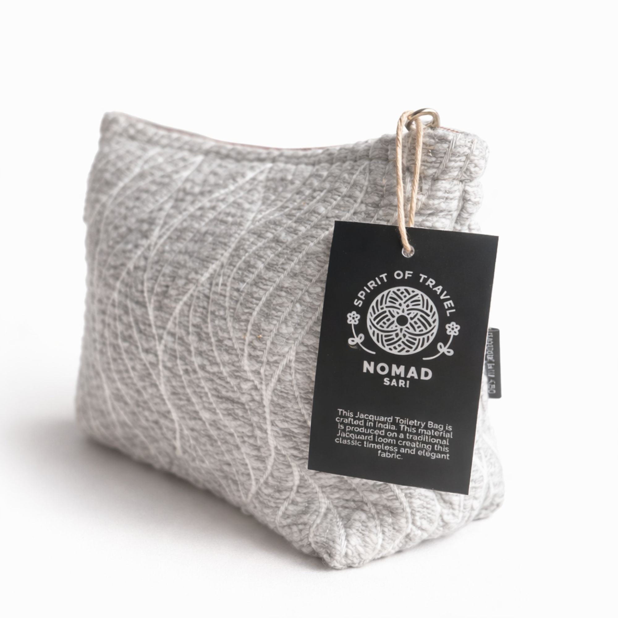 Nomad Sari Indian Jacquard Toiletry Bag with Moonlit Weave Design
