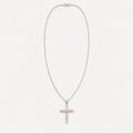 Indian Devotional Pendant with Silver Plated Rose Quartz Crucifix