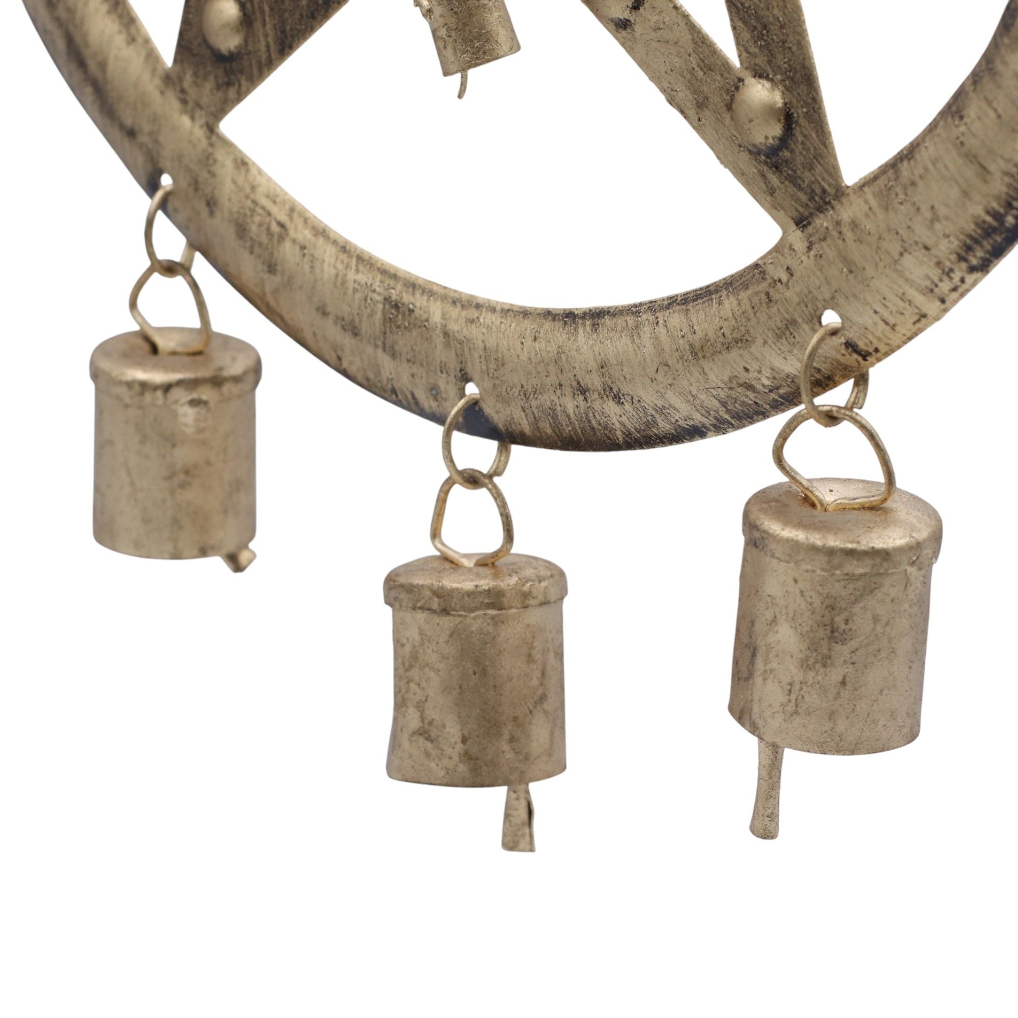 Indian Chimes Pentagon with Cow Bells for Decorative Appeal