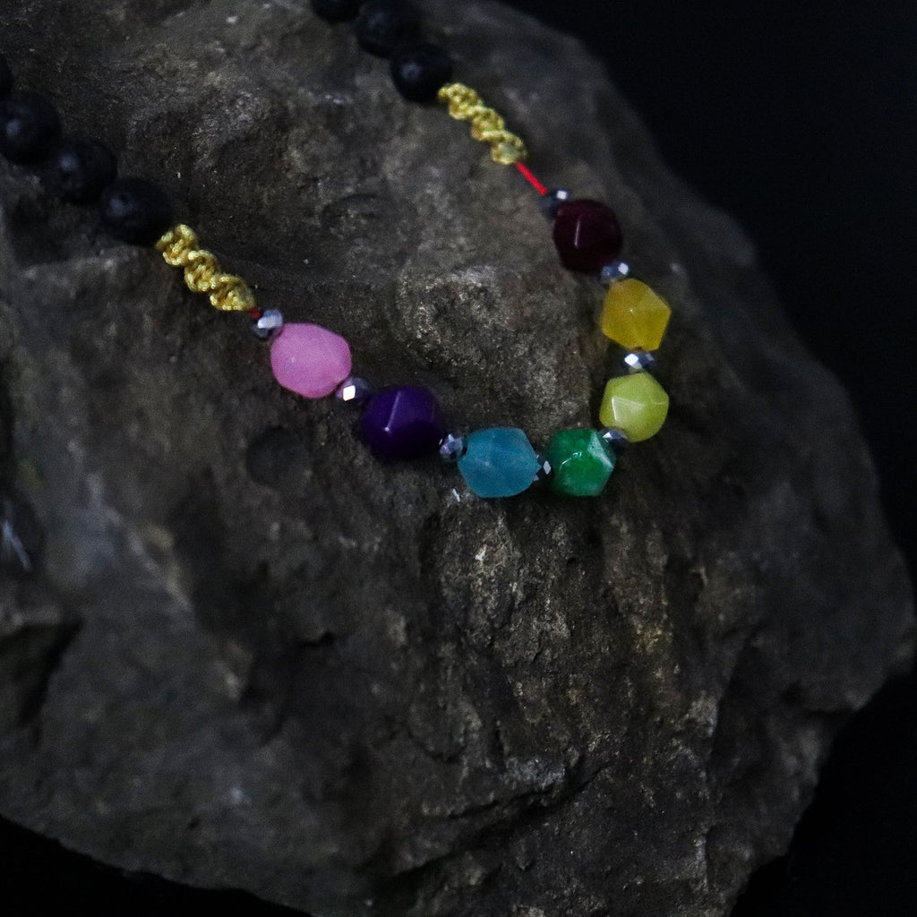 Essence of the Volcano Necklace with Chakra Beads Design
