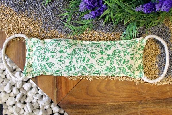 Natural Cotton Wheat Bags Green with Rope Handle for Versatile Use