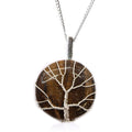 Tree of Life Gemstone Necklace with Tiger Eye for Everyday Wear