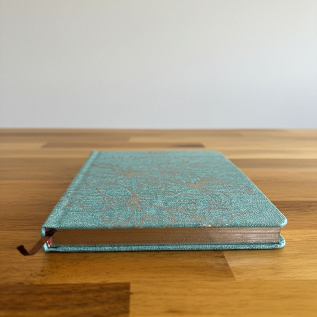 Blue Gratitude Journal with Silver Lining for Daily Reflections