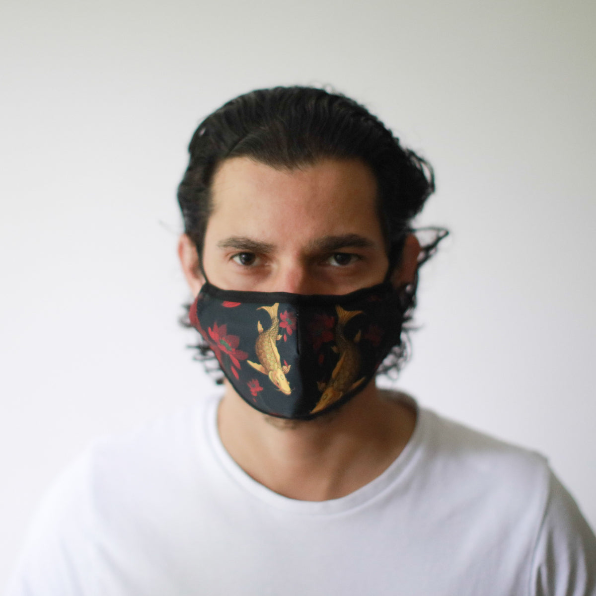 Reusable Poly-Cotton Face Mask with Filter Pocket – Golden Fish (Adult)