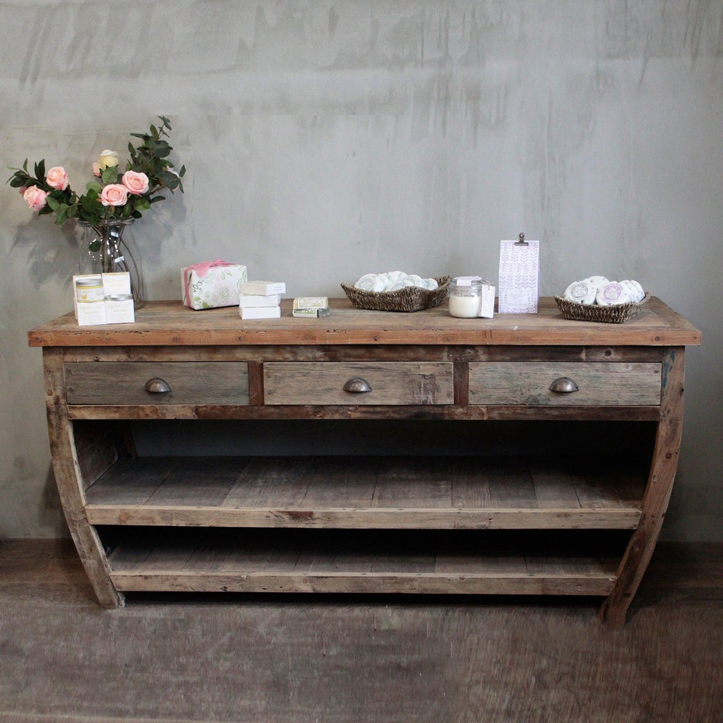 Centerpiece Recycled Wood Table for Stylish Home Storage Solutions