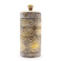 White and Gold Tall Container for Elegant Storage Solutions