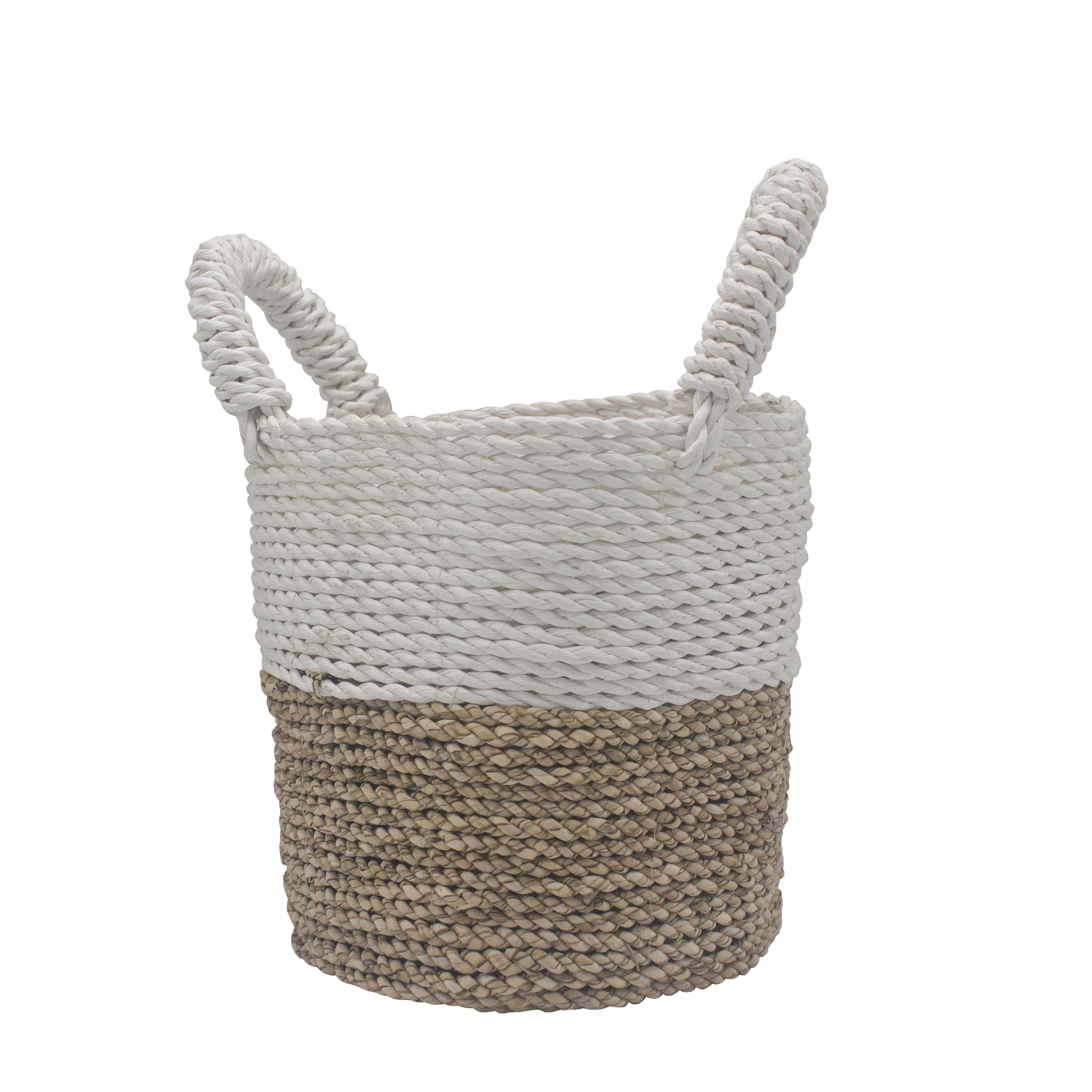 Seagrass Basket Set Natural White for Stylish Storage Solutions