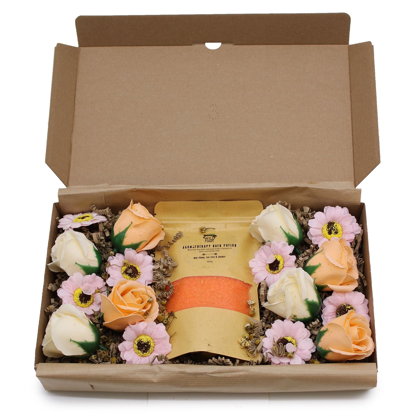 Salt Soak Set Total Detox with Aromatic Bath Salt and Soap Flowers
