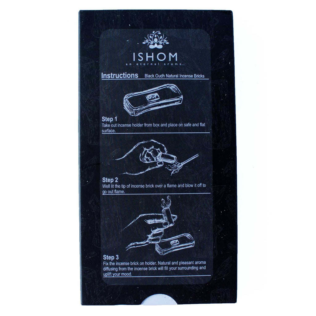 Pack of 15 Natural Incense Smudge Bricks and Burner Black Wood
