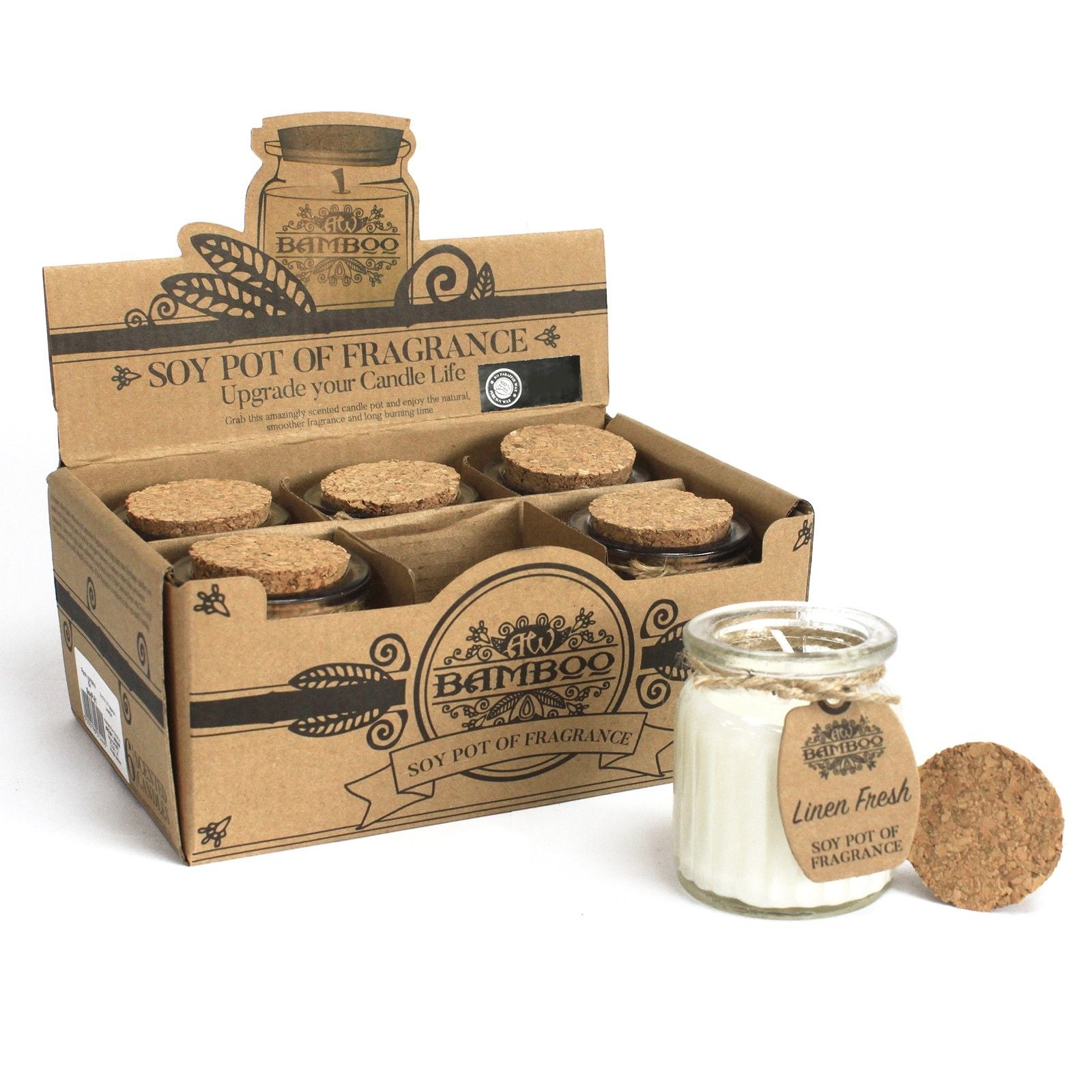 Linen Fresh Soy Pot of Fragrance Candles for Home Decor Use