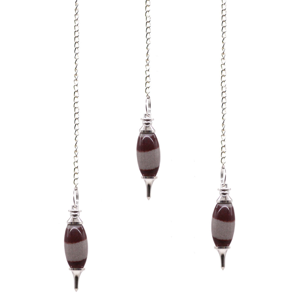 Shiva Lingam Point Pendulum with Unique Banded Colouring Design