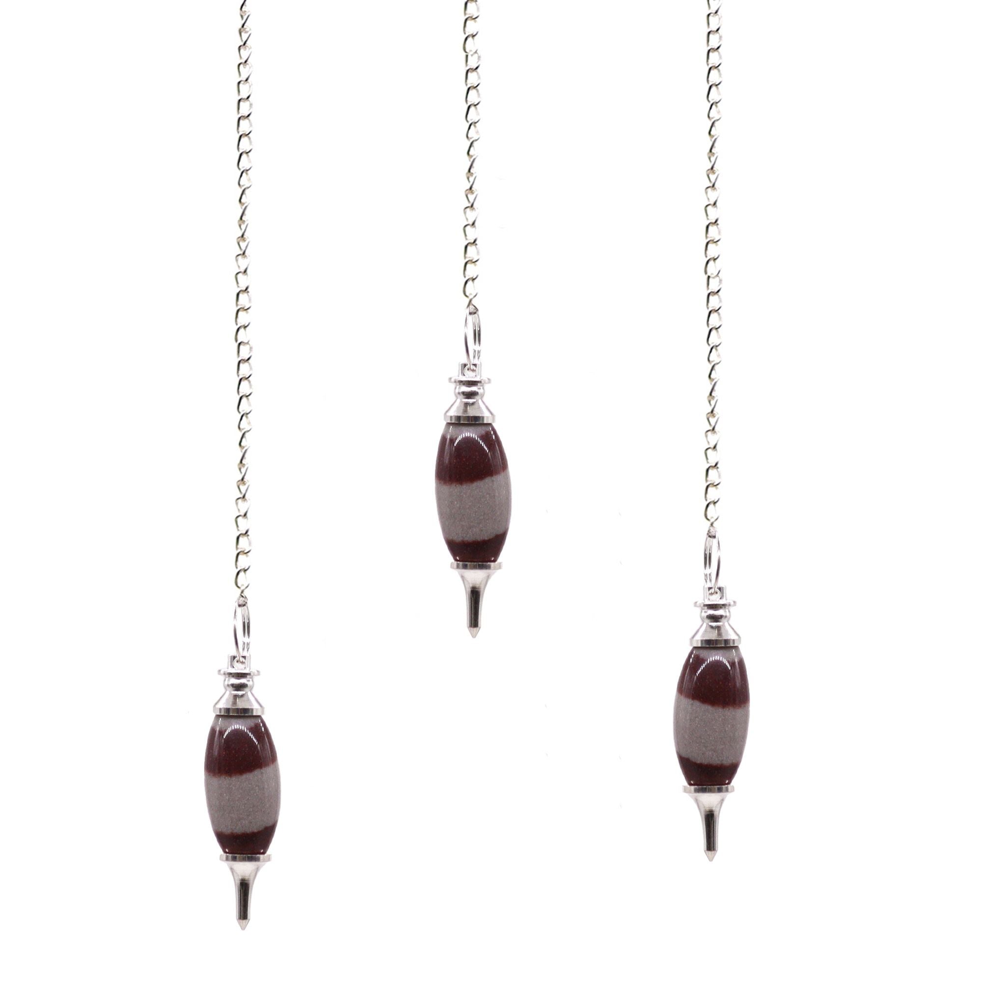 Shiva Lingam Point Pendulum with Unique Banded Colouring Design