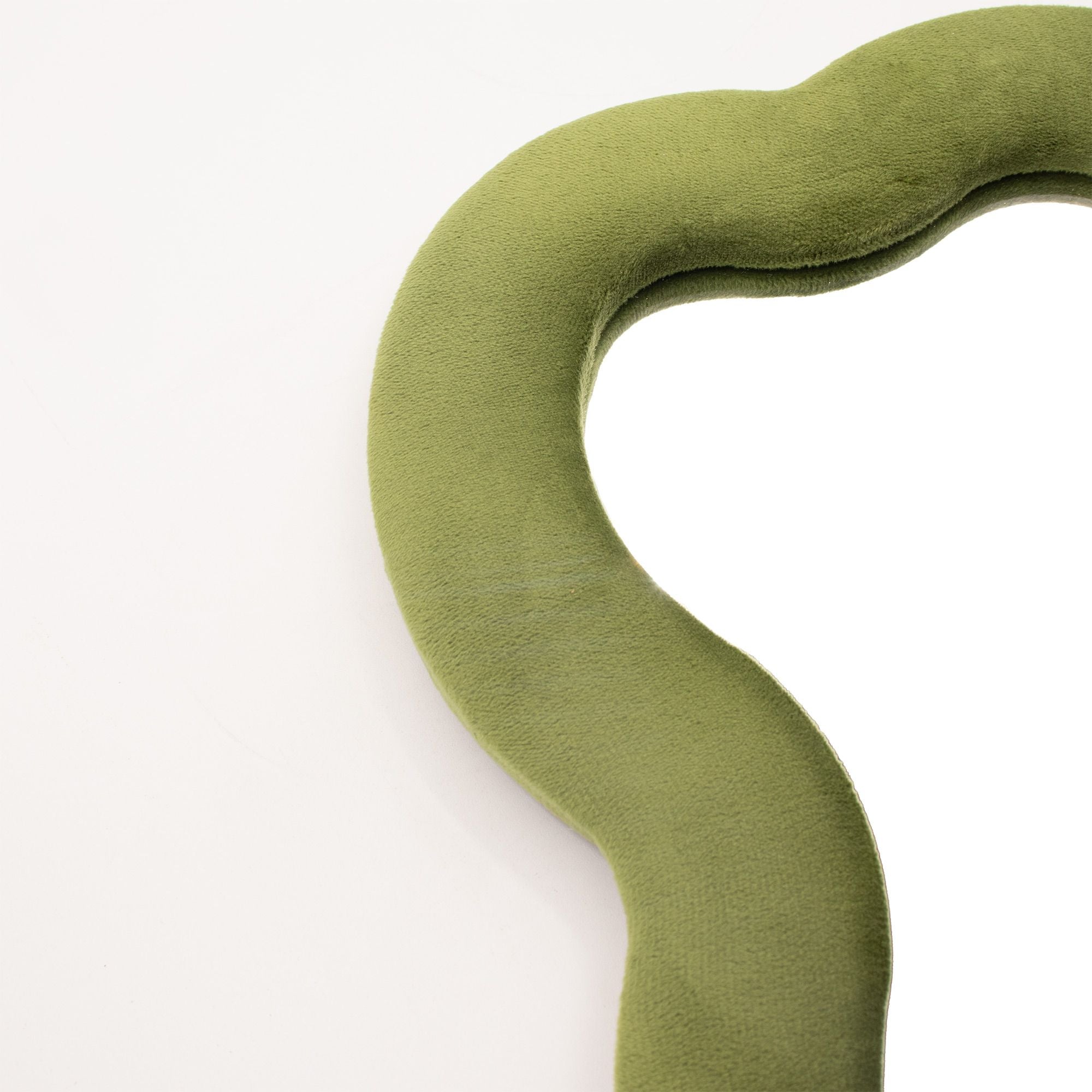 Soft Squiggly Mirror Large Cloud in Moss Green for Home Decor