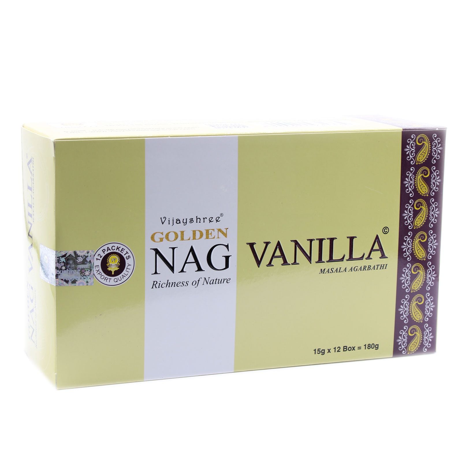 15g Golden Vanilla Incense Sticks for Fragrance and Relaxation