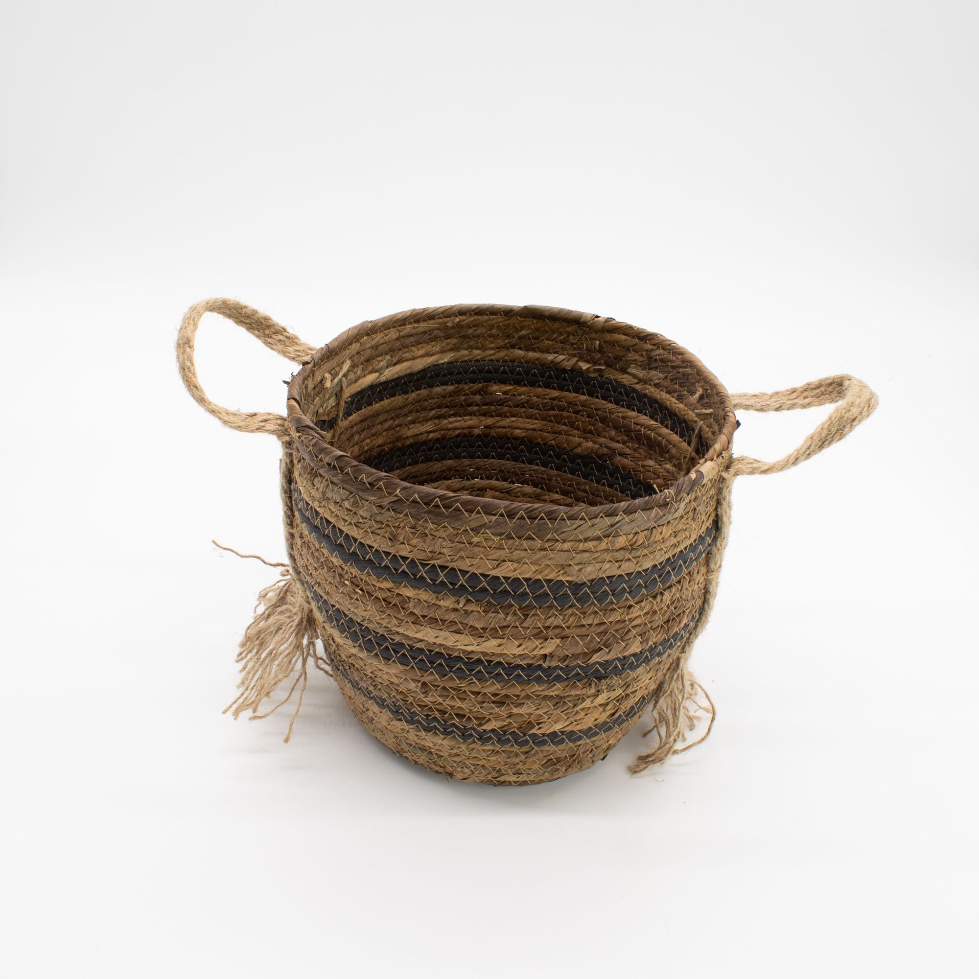 Bananna Leaf & Seagrass Large Baskets Natural Browns Set of 3