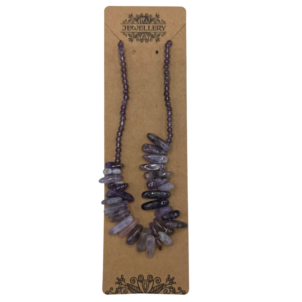 Longstone Amethyst Gem Necklace for Regal Purple Elegance