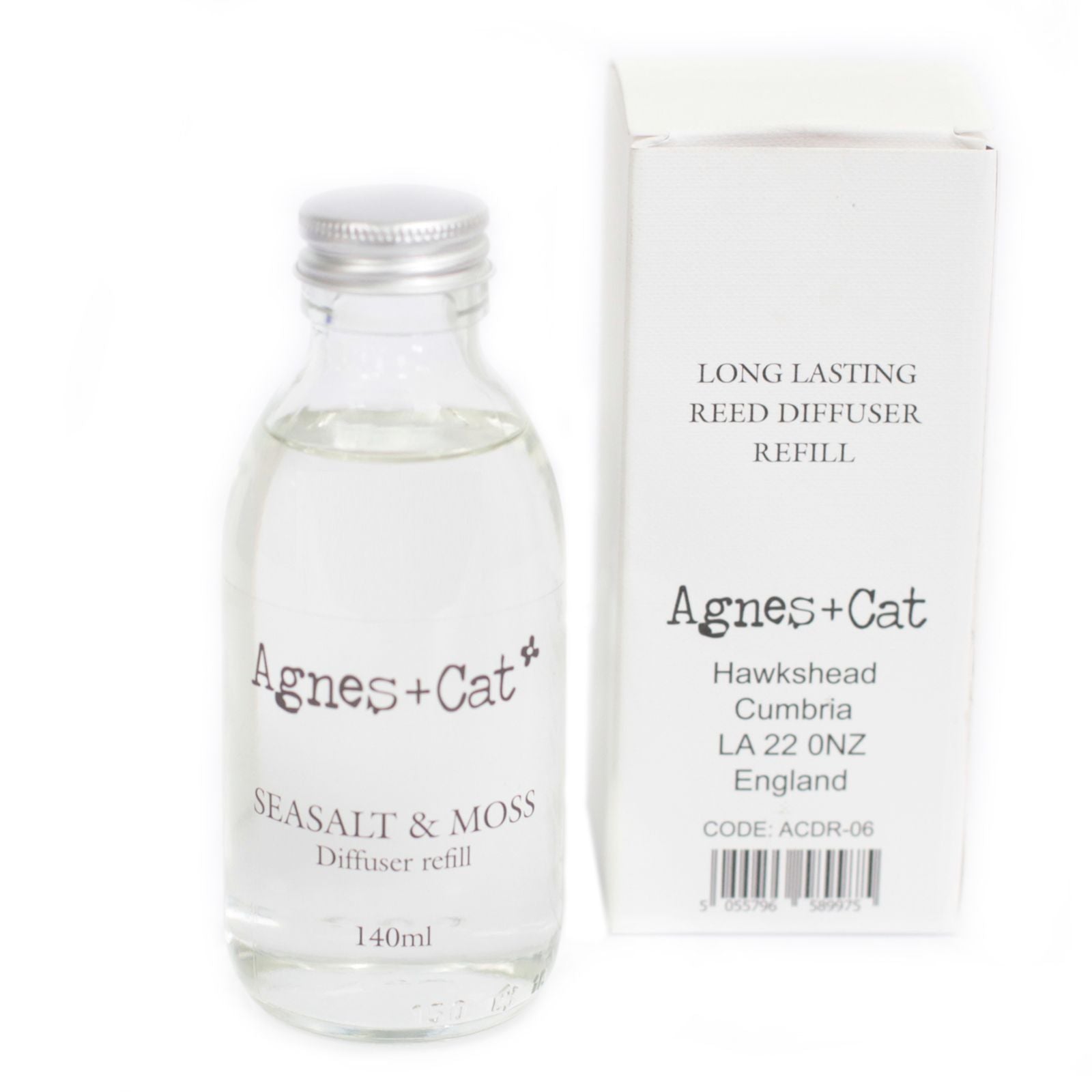 Agnes + Cat Reed Diffuser Refill 150ml Seasalt and Moss Scent