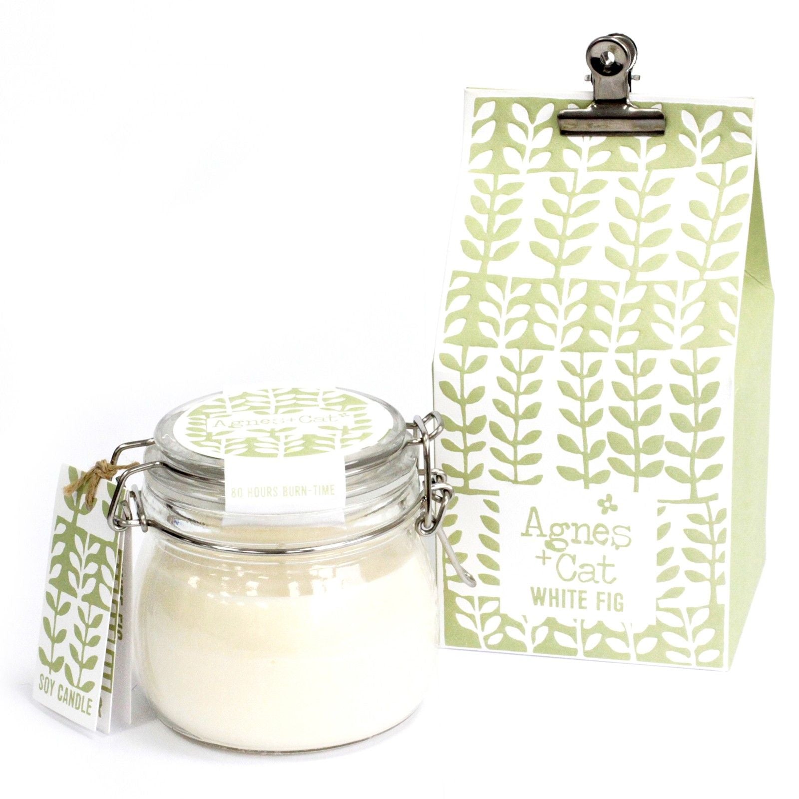 Agnes + Cat Kilner Jar Candle White Fig for Cozy Home Ambience