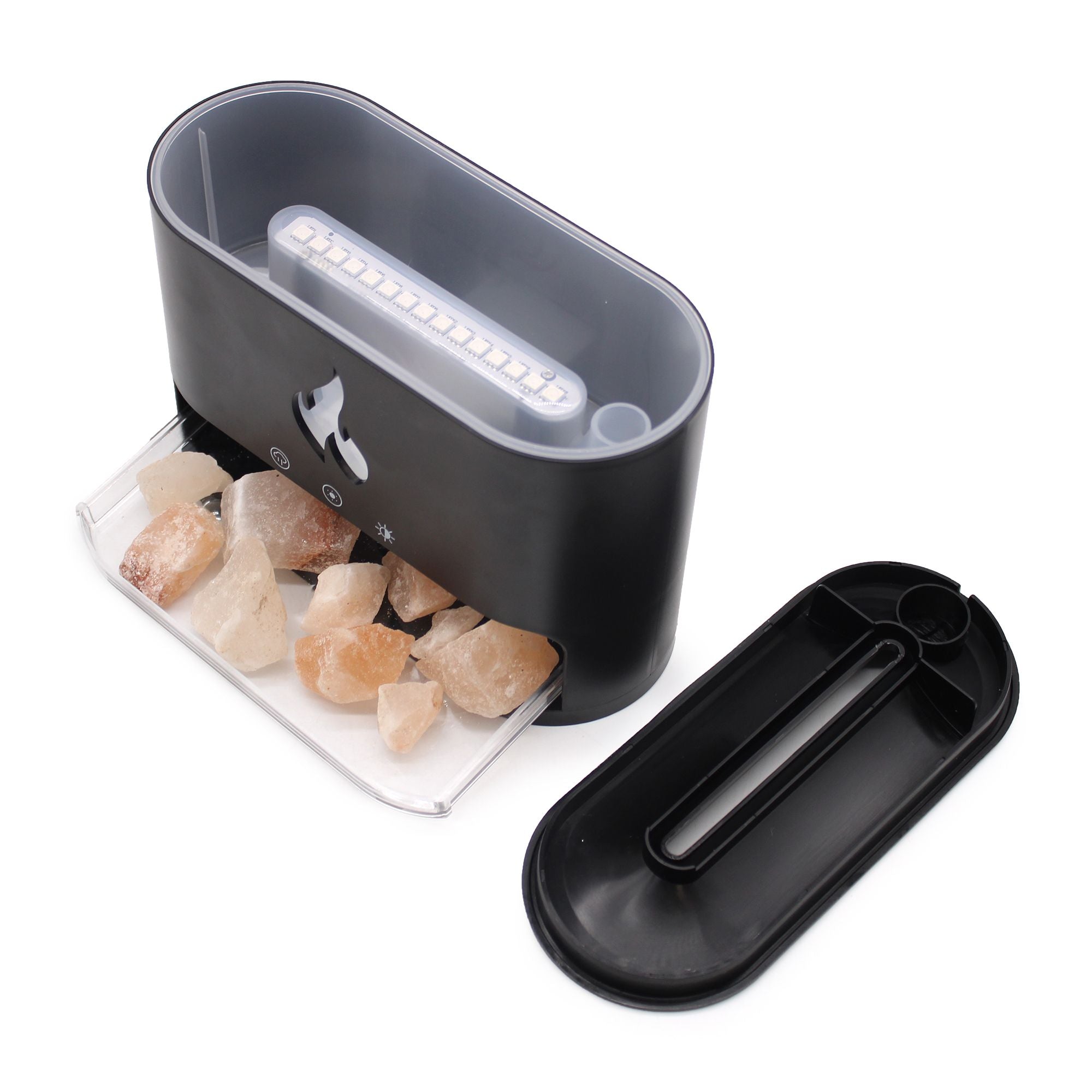 White Blaze Aroma Diffuser with Himalayan Salt Chamber Flame Effect