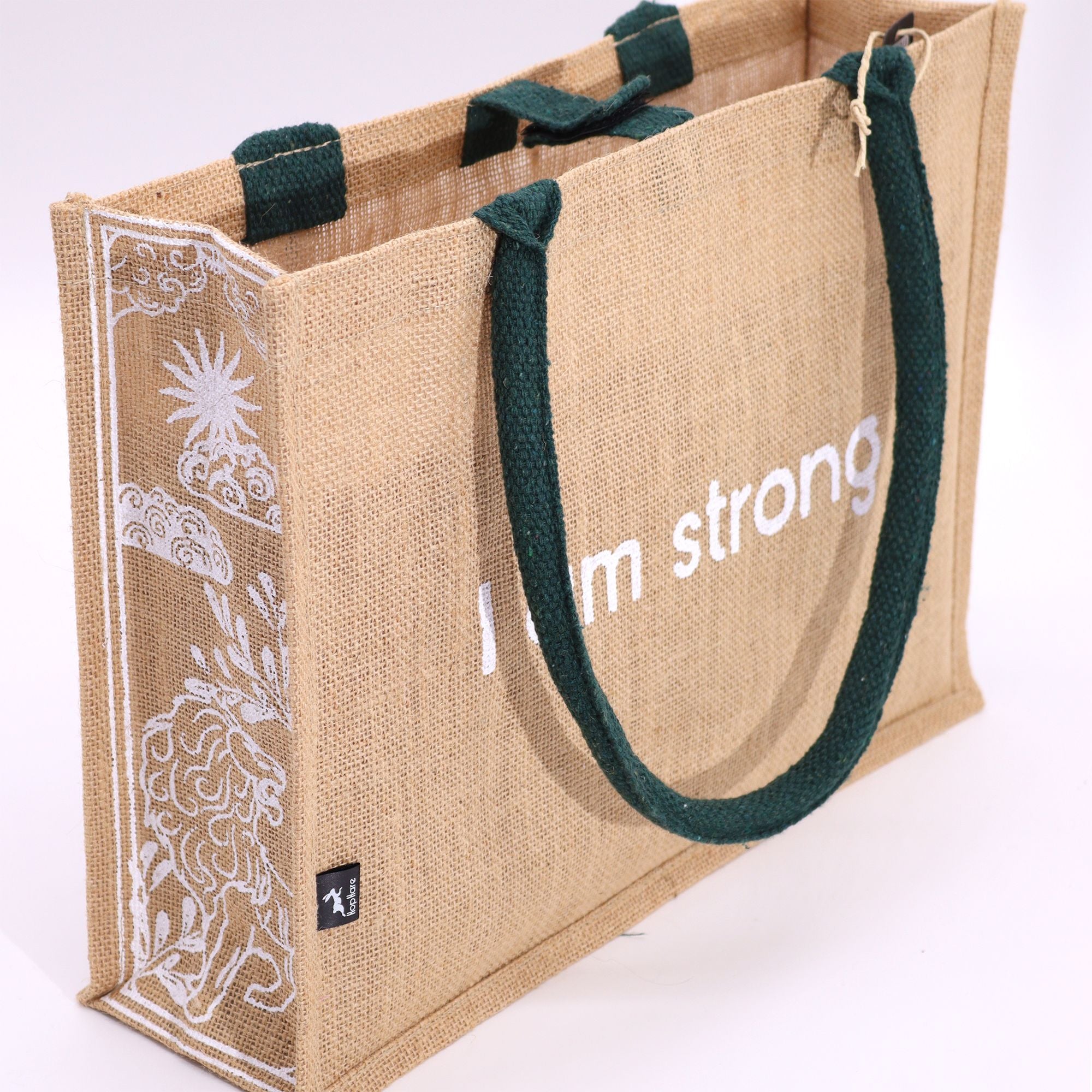 Hop Hare Jute Big Bag with Lion Design I am Strong