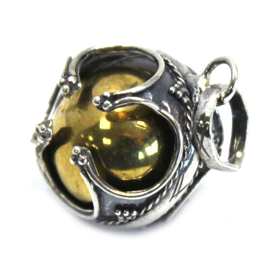Silver Angel Bell Prosperity 16mm for Good Fortune and Blessings