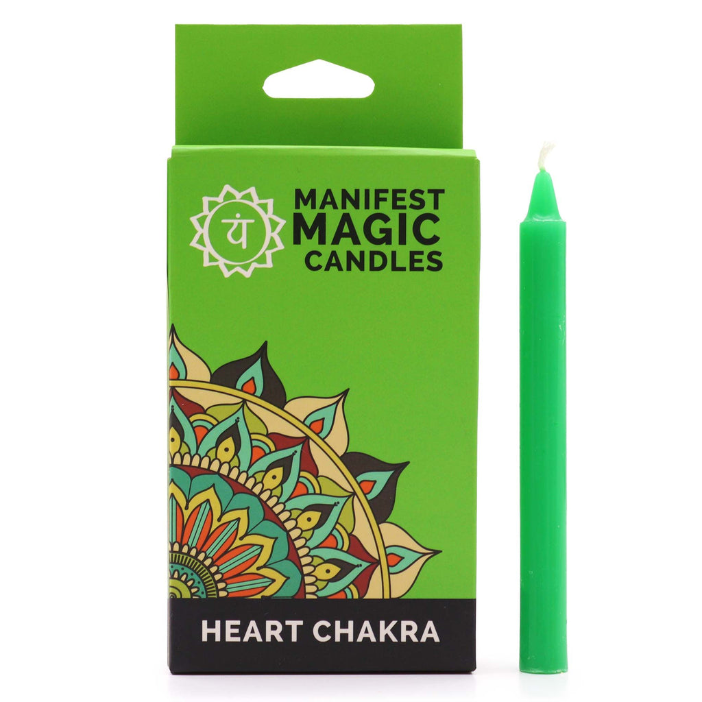 Manifest Magic Candles Pack of 12 for Heart Chakra Energy