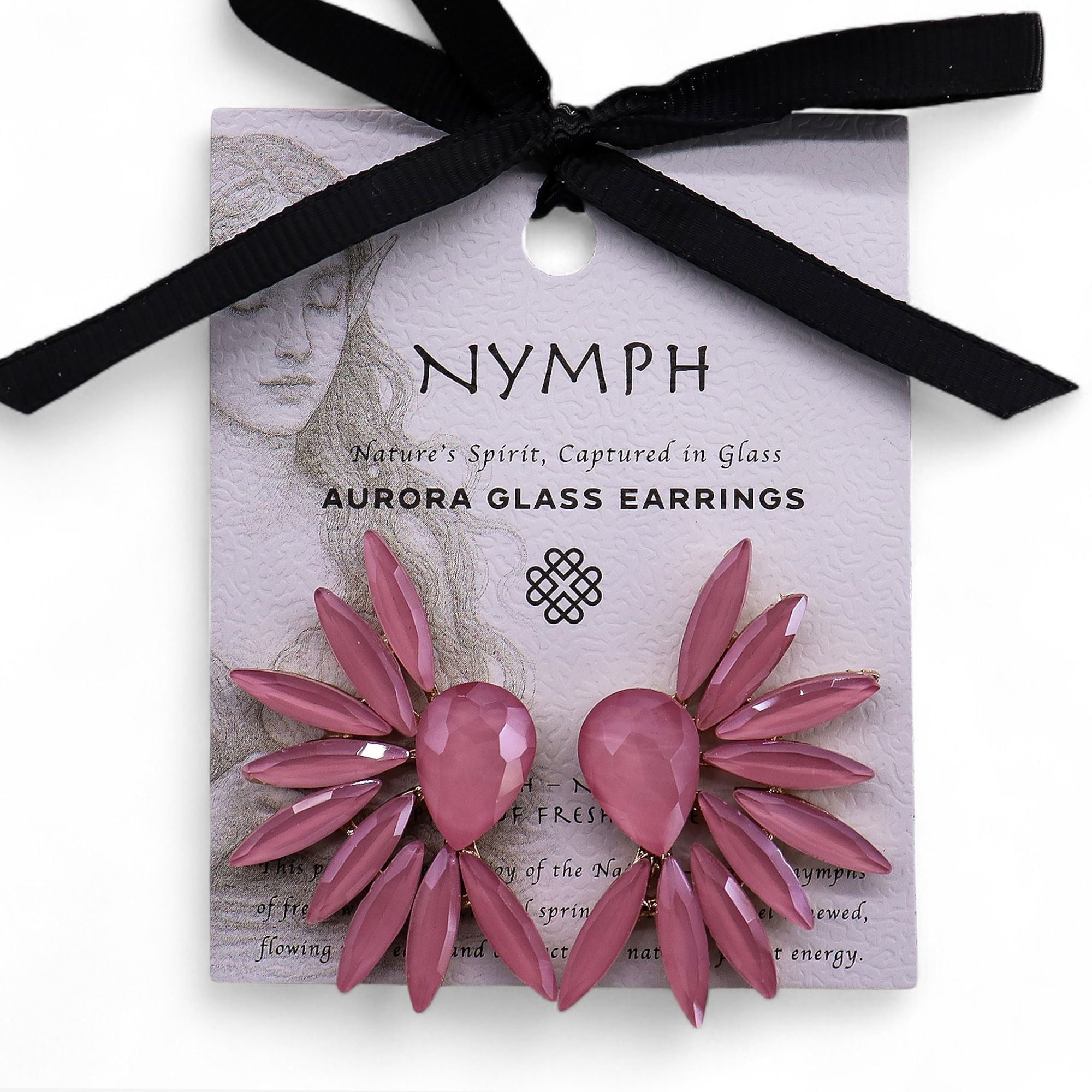 Soft Pink Vintage Glass Angel Wings Earrings for Elegant Style
