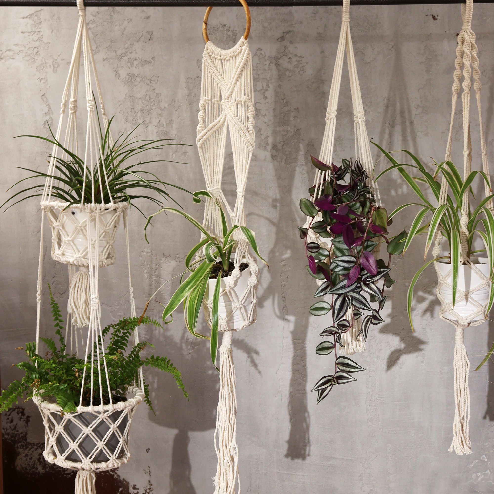 Stylish Macrame Pot Holder for Single Small Pot Home Decor Accent