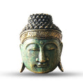 Buddha Head Home Decoration 25cm Green Shine Finish for Display