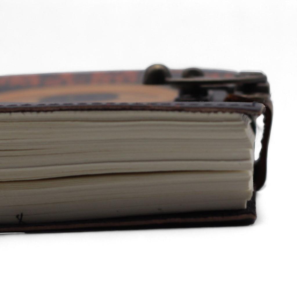 Leather Printed Notebook Stop Doom Scrolling with Vintage Clasp