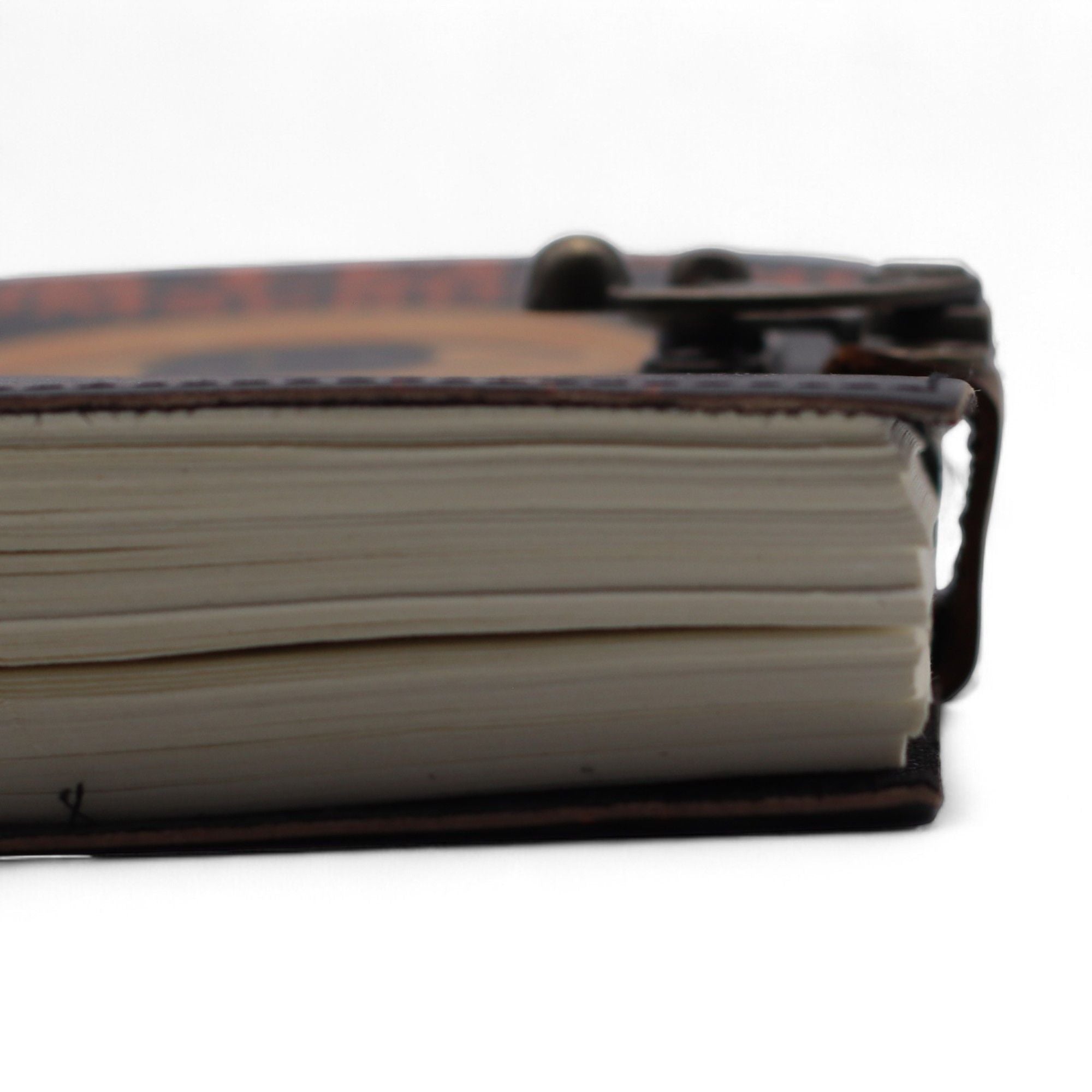 Leather Printed Notebook Stop Doom Scrolling with Vintage Clasp