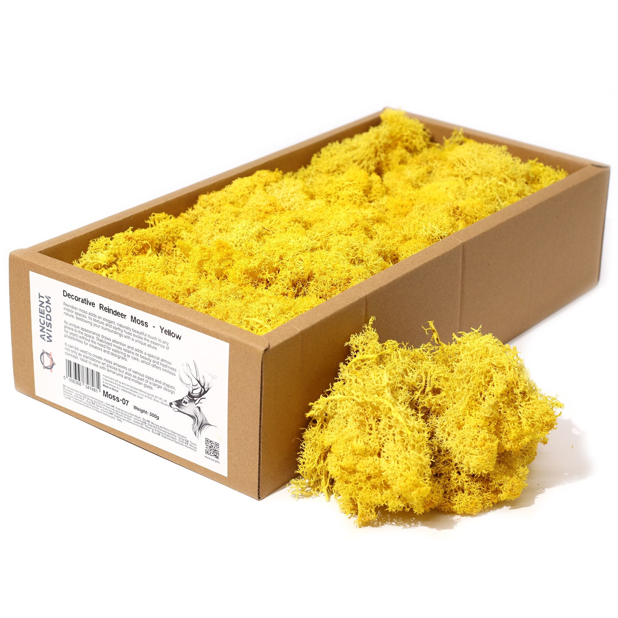 Vibrant Yellow Decoration Reindeer Moss for Crafts and Décor Use