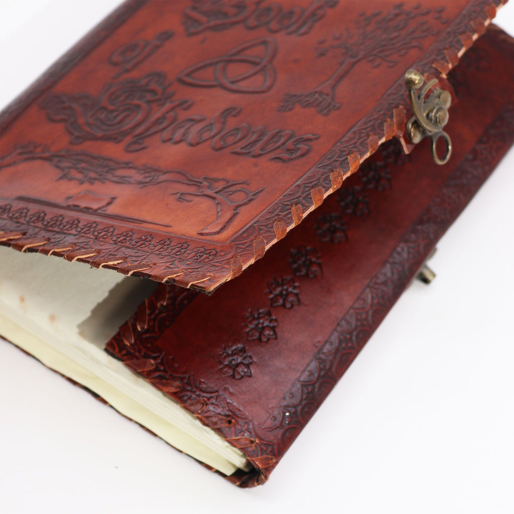Large Book of Shadows Dark Tan Leather Notebook with 200 Pages