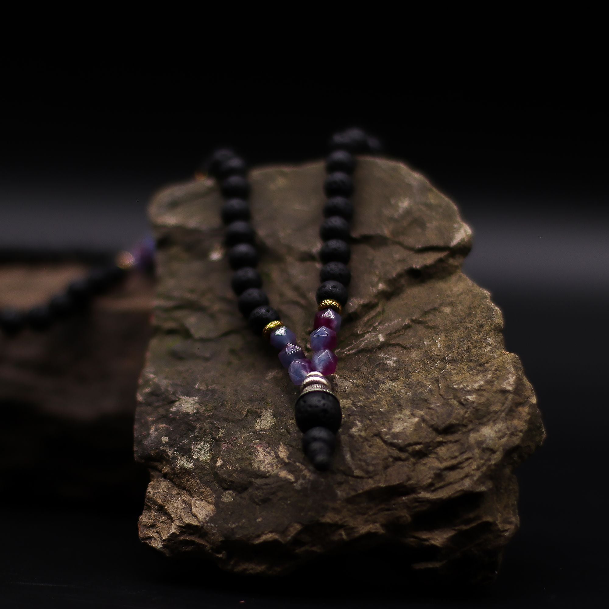 Essence of the Volcano Necklace with Lava Stones and Gemstone Accents
