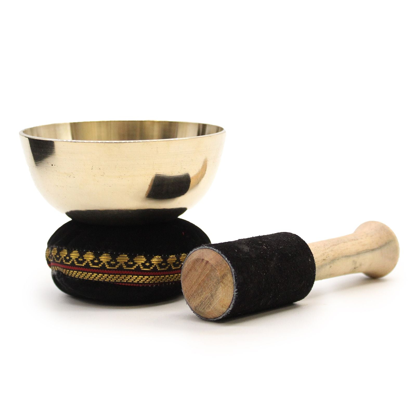 Brass Singing Bowl Gift Set 9cm with Velvet Cushion and Box
