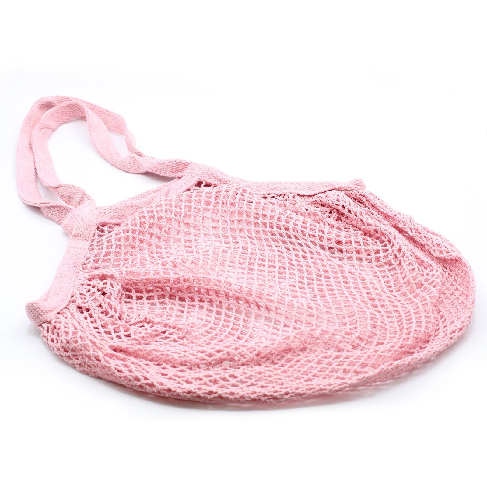 Pure Cotton Mesh Bag in Rose for Stylish Everyday Use