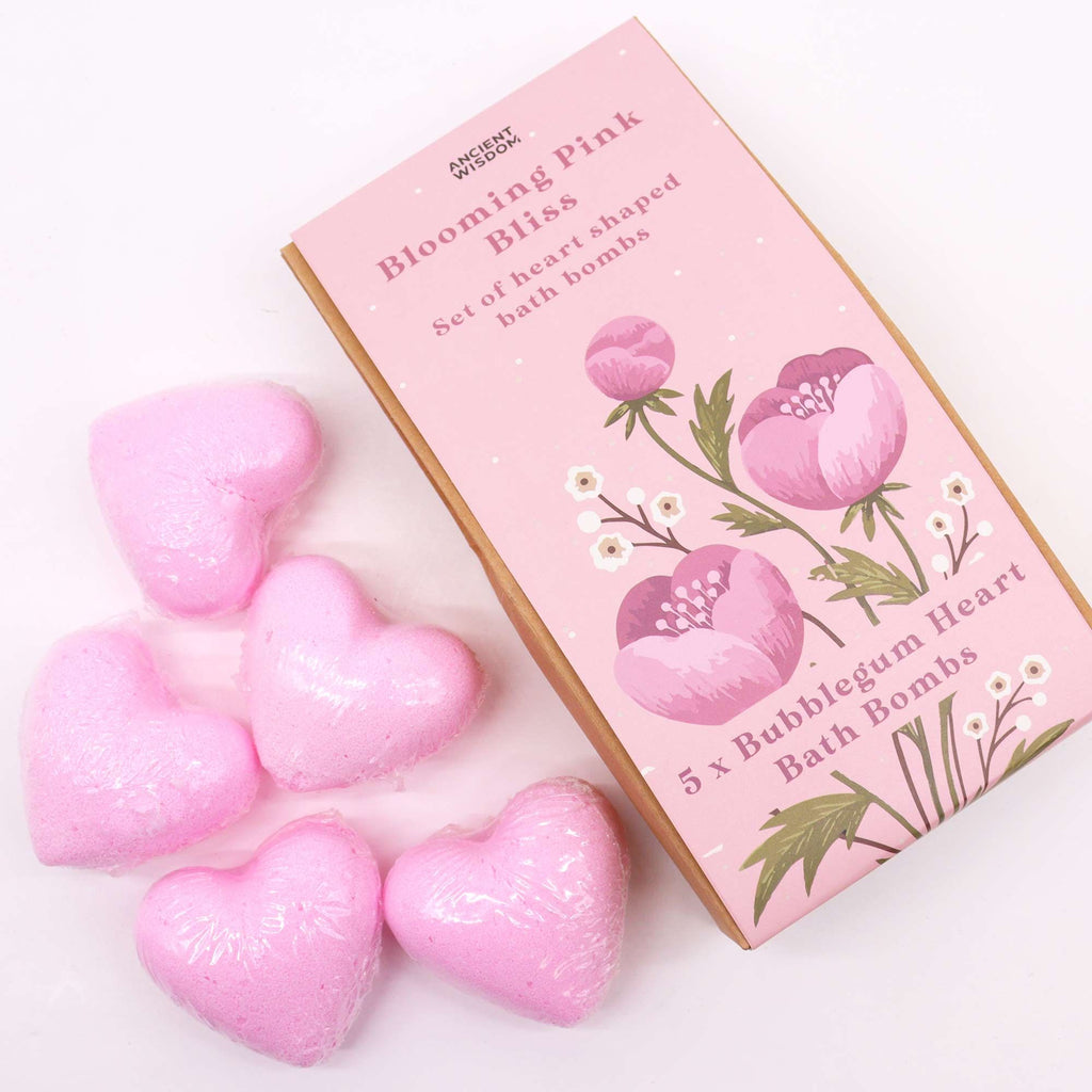 Blooming Pink Bliss Heart Bath Bomb Gift Set for Sweet Relaxation