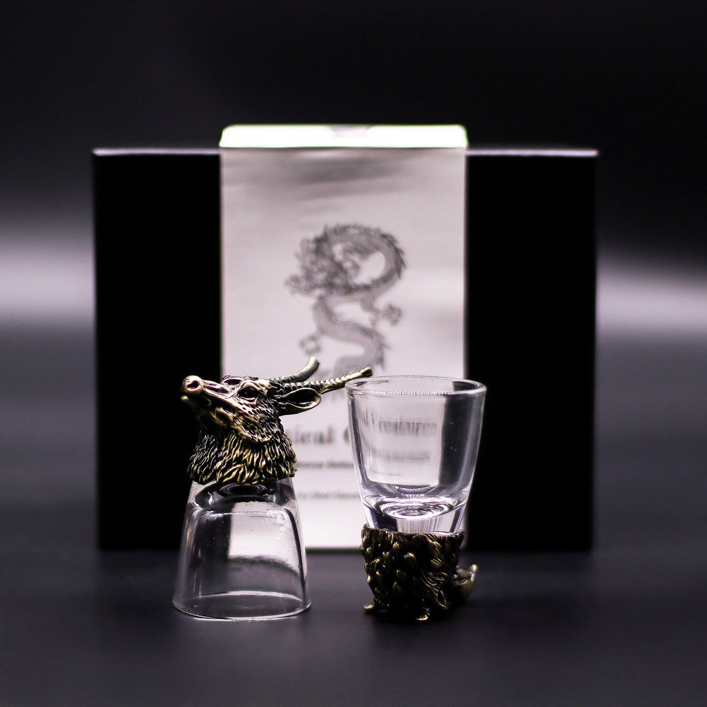 Gift Set of 6 Wild Forest Creatures Shot Glasses in Antique Bronze