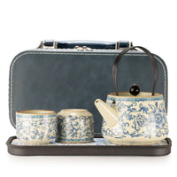 Travel Teapot Set & Two Cups - China Ru Blue