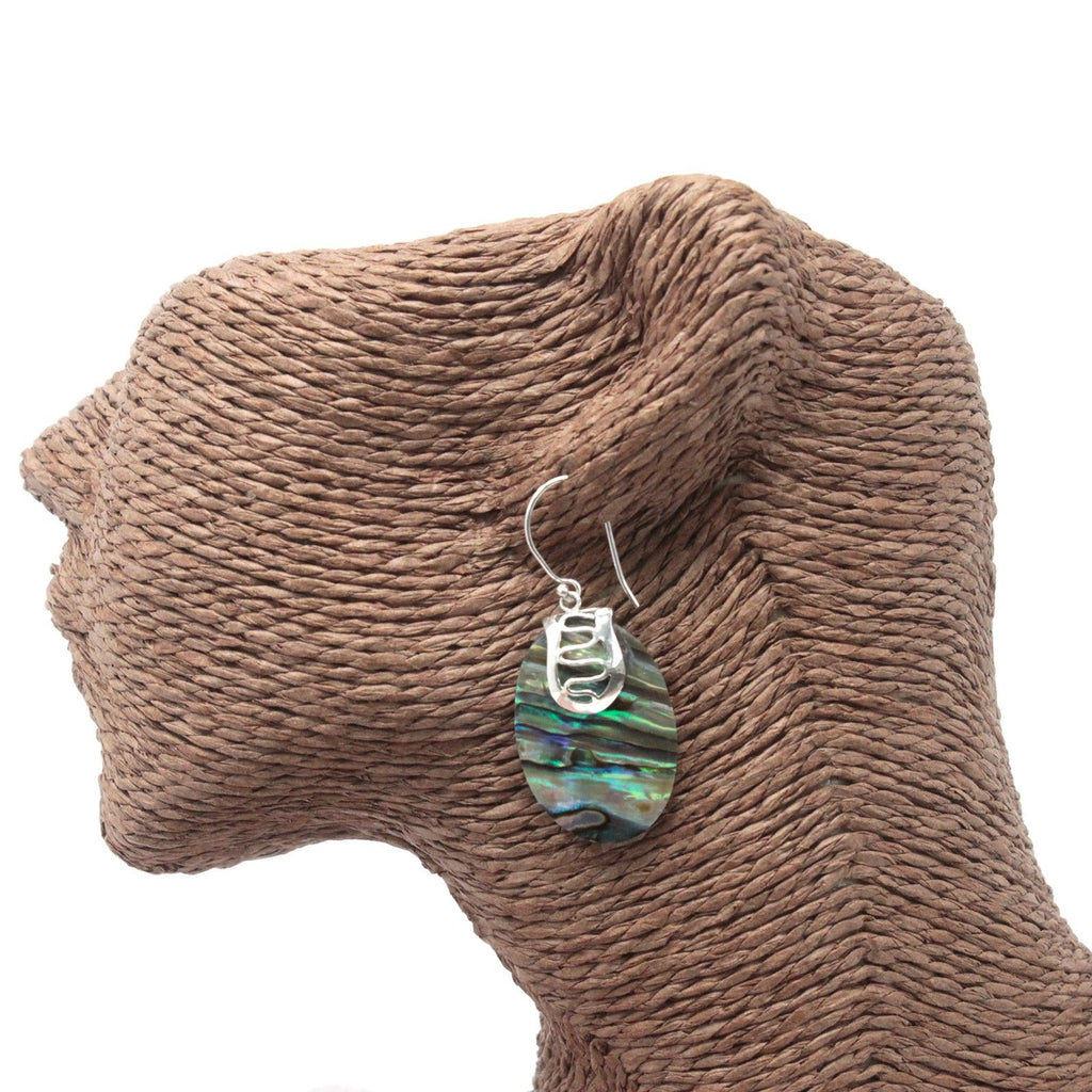 Shell and Silver Earrings with Unique Abalone Design for Style