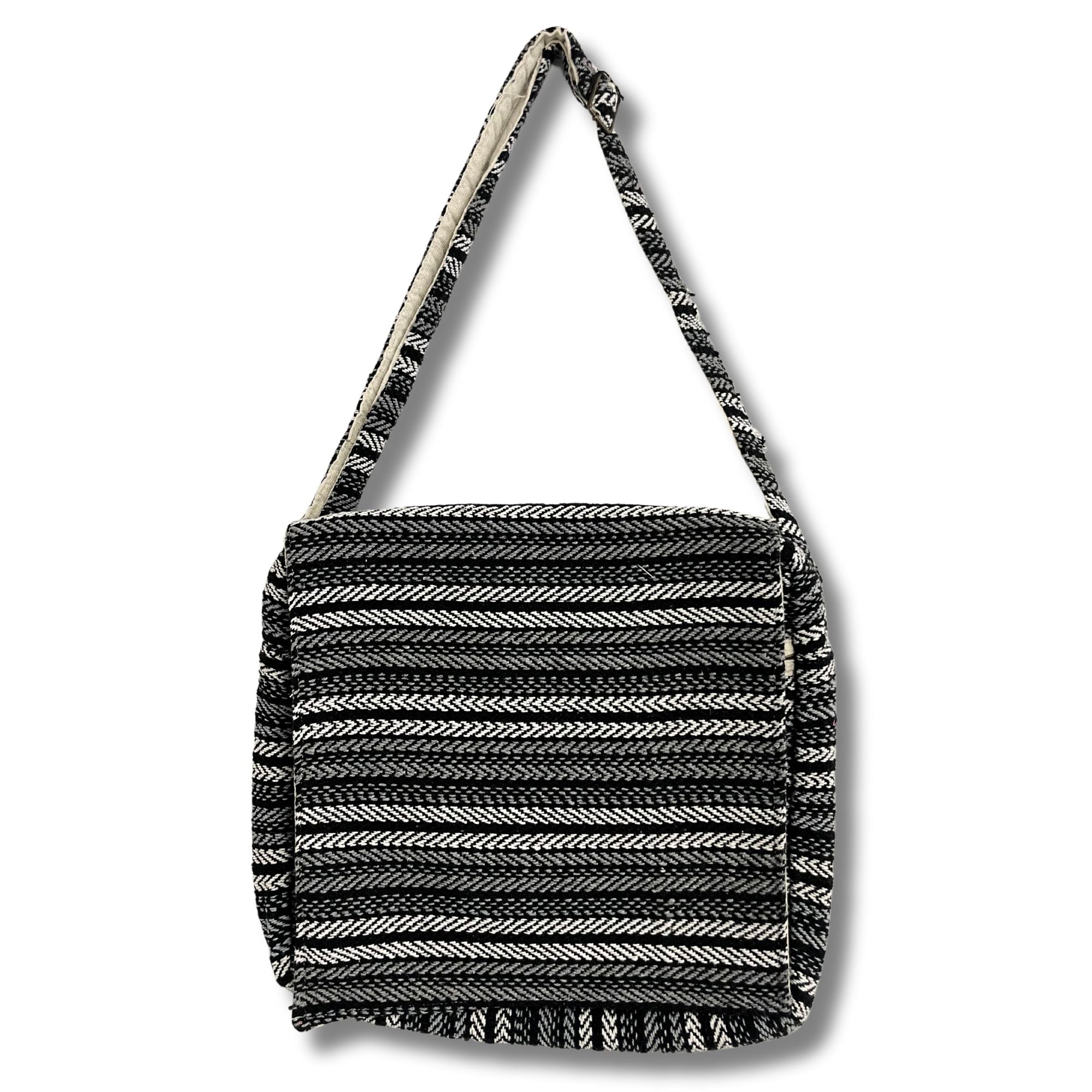 Soft Banjar Laptop Bag in Grey Strips for Stylish Protection