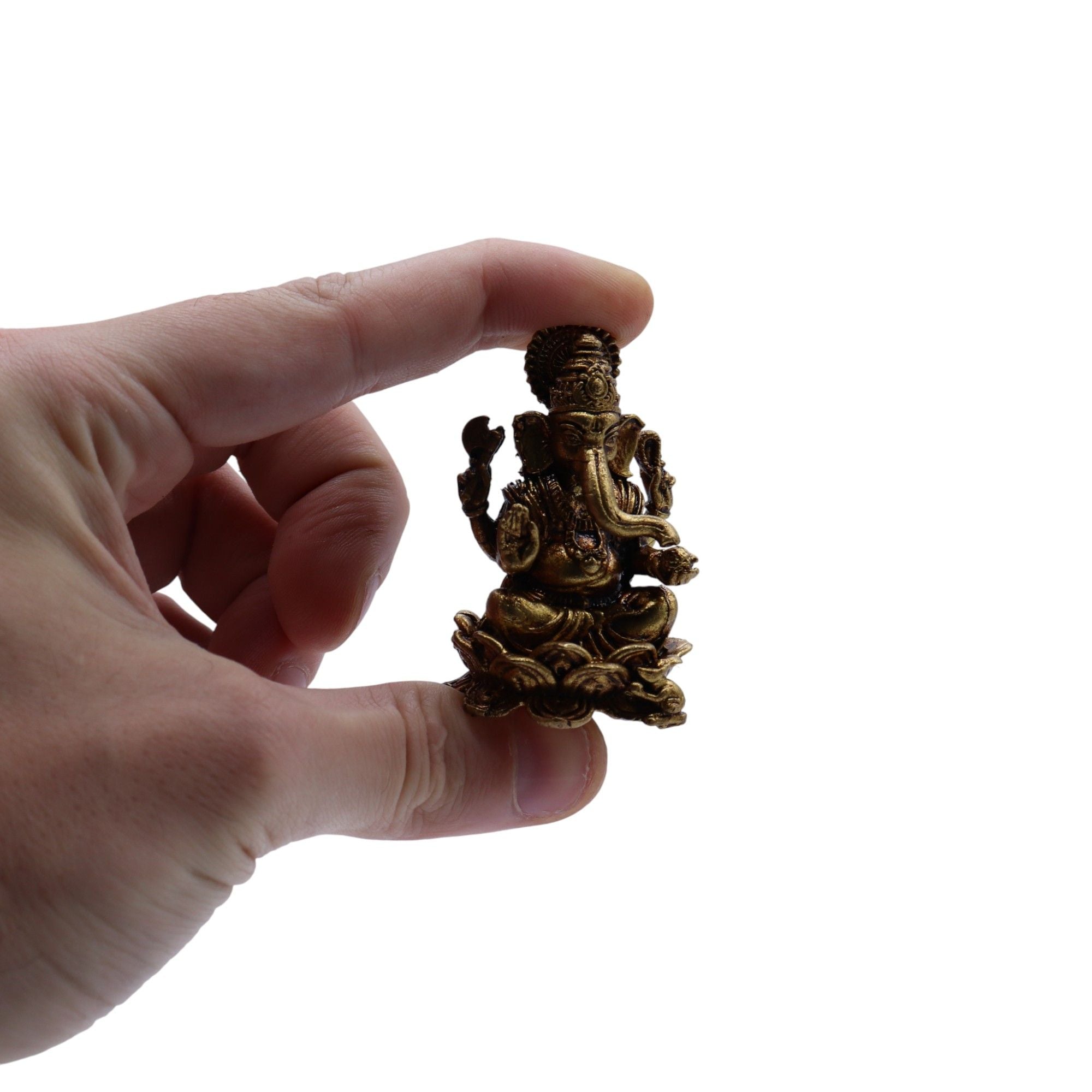 Brass Miniature Ganesha Statue for Wisdom Prosperity and Blessings
