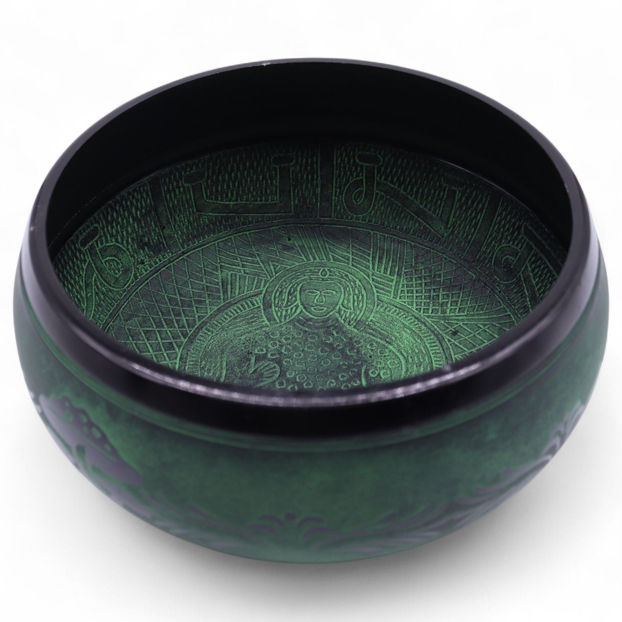 Extra Loud Mushroom Singing Bowl in Moss Green for Meditation