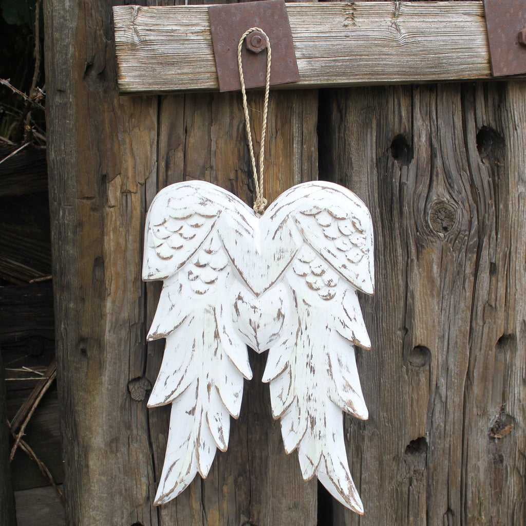 Hand Crafted Double Angel Wing Vintage Style Home Decor Accent