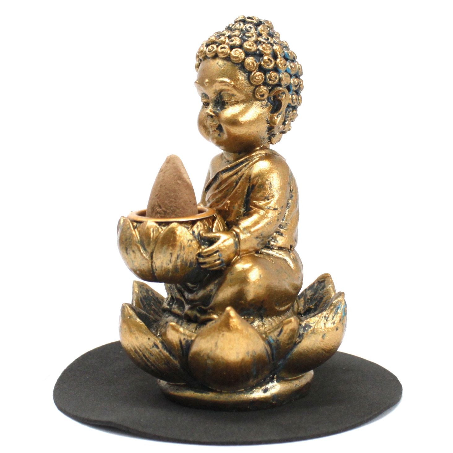 Buddha and Lotus Backflow Incense Burner for Tranquil Spaces