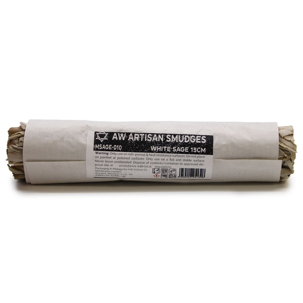 White Sage Smudge Stick 15cm for Cleansing and Purifying Spaces