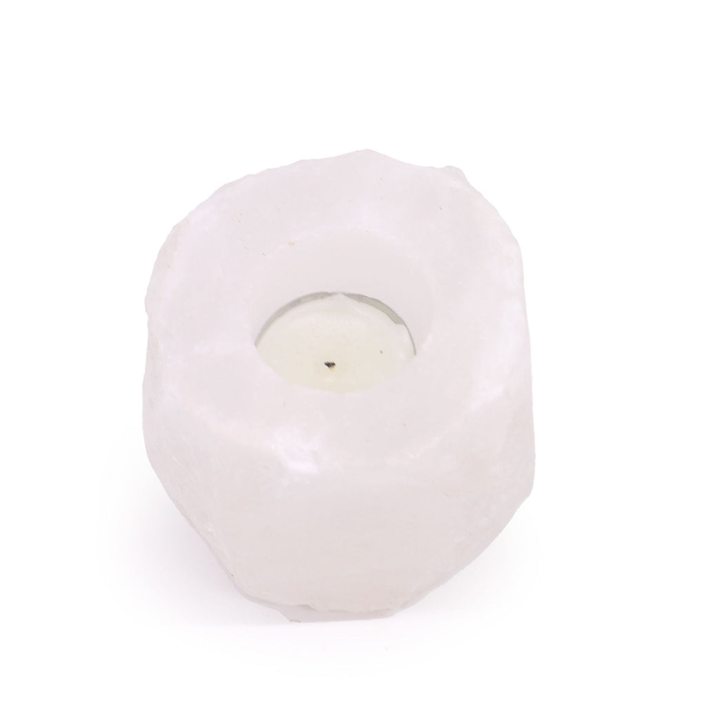 Crystal Rock Himalayan Salt Candle Holder for Unique Home Decor