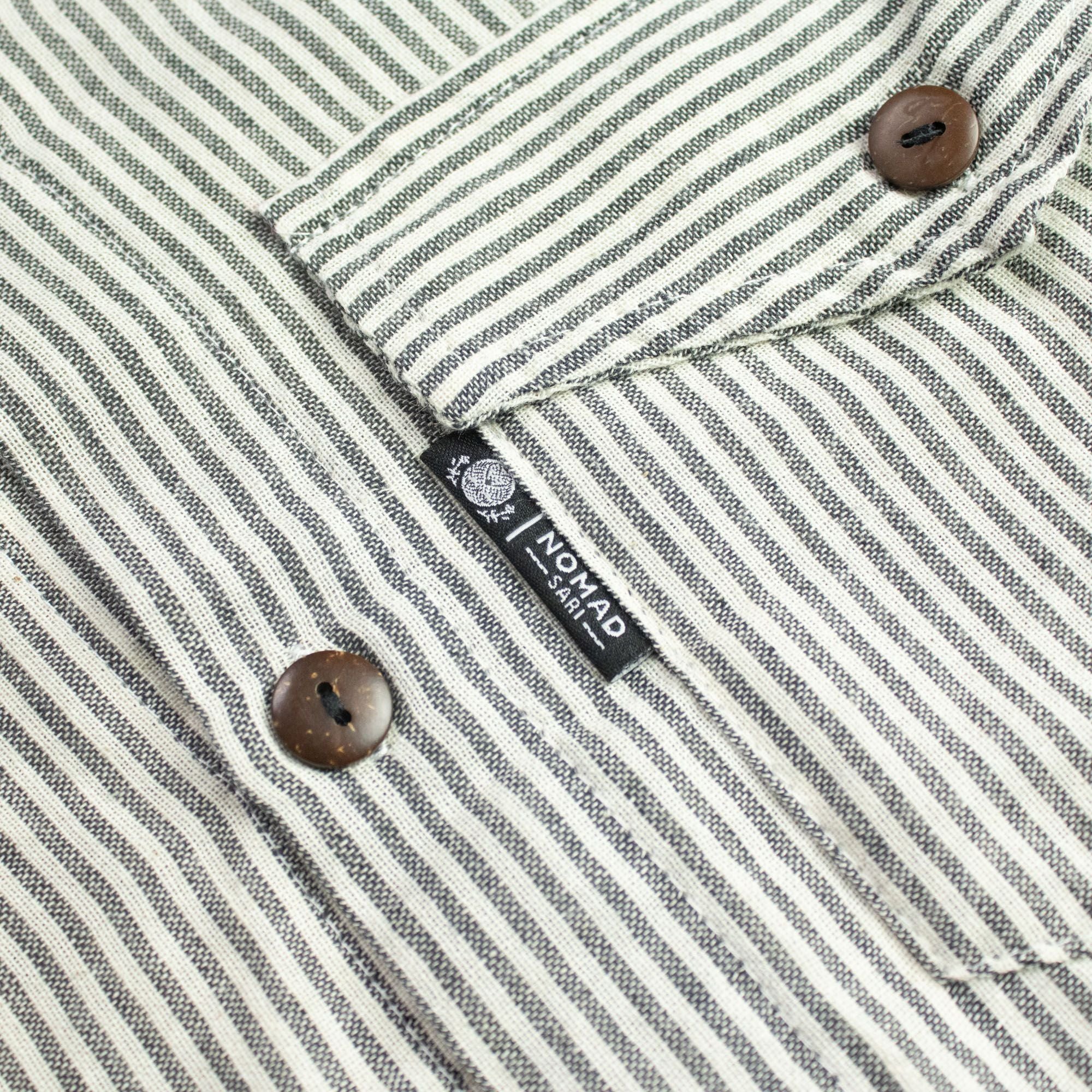 Nomad Sari Grandad Shirt in Grey Stone for Everyday Comfort