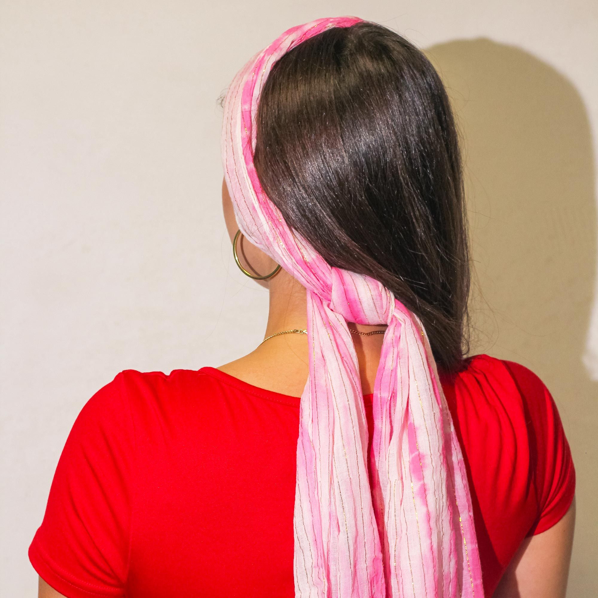 Nomad Sari Party Shine Scarf in Perfect Pink for Summer Style